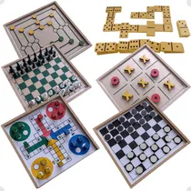 Comprar Jogos 6 Em 1 Xadrez Dama Ludo Trilha Jogo Da Velha Dominó