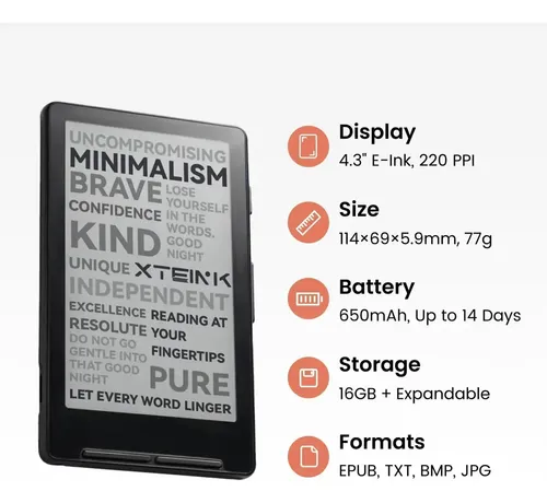 Xteink X4 E-reader Versão Global Original - Ultra Fino