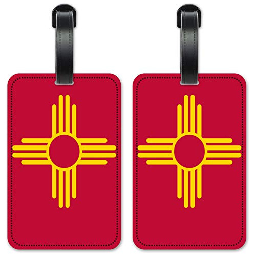 Bandera De Nuevo México Zia - Etiquetas De Identificación De