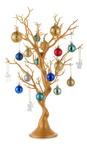 Nuptio Rama De Arbol De Navidad Dorada Artificial De 22.8 Pu