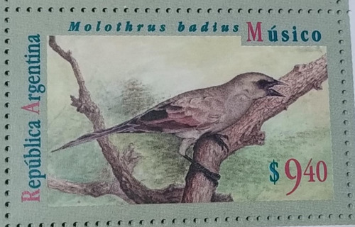 10 Sellos Mint Gj 2731 Tordo Músico - Argentina 1995