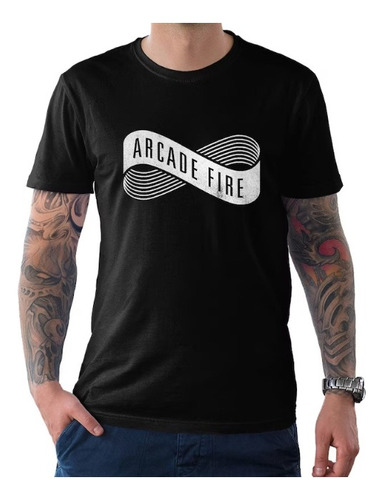 Polera Unisex Arcade Fire Musica Logo Algodon Estampado