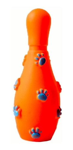 Brinquedo Pet - Pino De Boliche De Borracha Cor:laranja