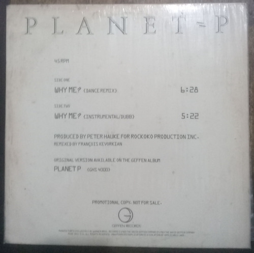 Lp Vinil (vg+) Planet P Why Me? Ed. Usa 1983 Promo Raro