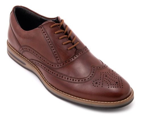 Zapato Caballero Casual 6027 Café Bostoniano De Piel