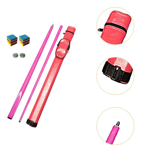 Stick De Cue De La Piscina 1/2 Articulación De Acero Rosa