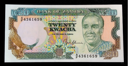 Zambia 20 Kwacha 1989/91 Sin Circular Pick 32b