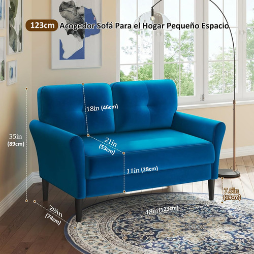 Sofá Pequeño Sofá Loveseat Sofás De Terciopelo Suave Comedor