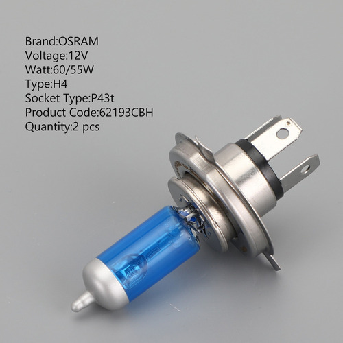 H4 62193cbh Para Farol Osram Cool Blue Hyper