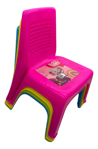 Mesa Infantil Y 4 Sillas De Colores Para Niños Dibujo Comer Color Multicolor