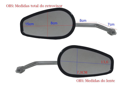 Espelho Retrovisor Modelo Harley Meteor 350 Royal Enfield