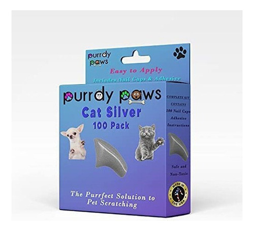 Purrdy Paws - Juego De 100 Tapas Blandas Para Uñas De Gato,