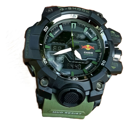Reloj Hombre Deportivo Sumergible Luz Alarma Fecha Verde Musgo Verde Musgo Negro