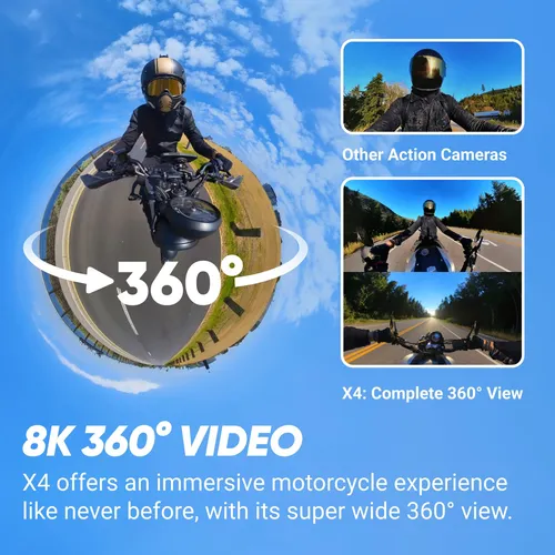 Paquete De Manillar De Motocicleta Action Camera Insta360 X4