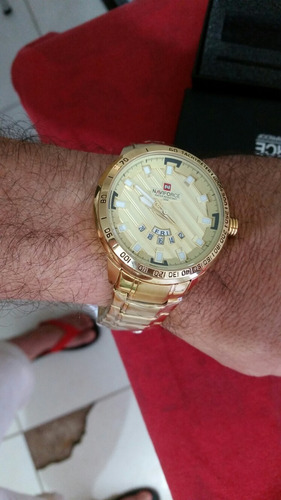 Naviforce Dourado Banho 18k