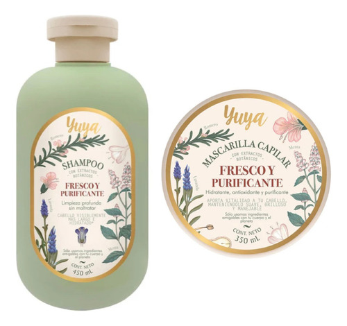 Kit Shampoo Y Mascarilla Fresco Y Purificante Yuya 2 Pzs