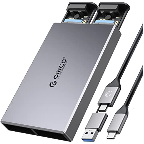 Carcasa De Disco Ssd Nvme M.2 De Doble Bahía De Alumin...