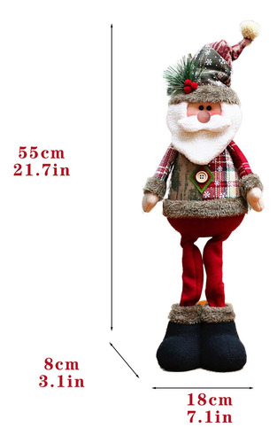 Muñeco Peluche Navidad Reno Papa Noel, Muñeco Nieve Pie 55cm