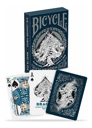 Naipes De Poker Bicycle Dragon Playing Cards, Azul Npk
