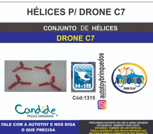 Drone C7 1316 - H-18 - Conjunto De Hélices