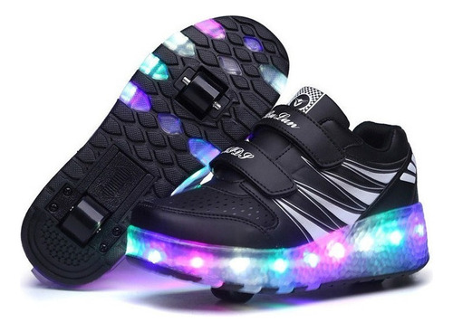 Zapatillas De Vuelo Infantiles, Patines + Led Recargable