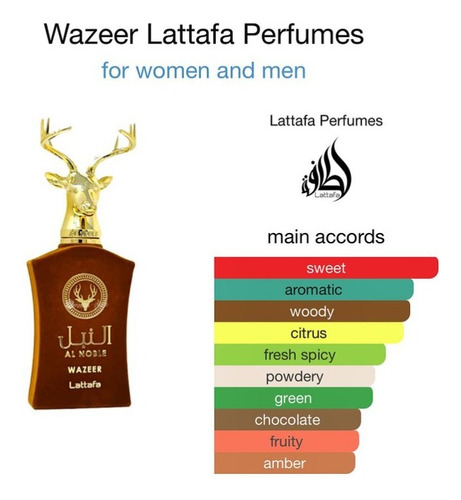 Al Noble Wazeer de Lattafa Eau de Parfum Nicho Dubái 100ml