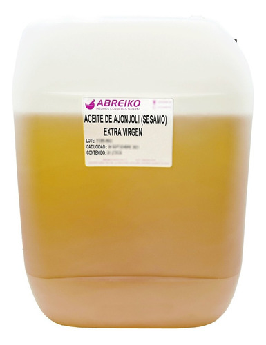 Aceite De Ajonjoli(sesamo) Extravirgen Grado Alimenticio20 L