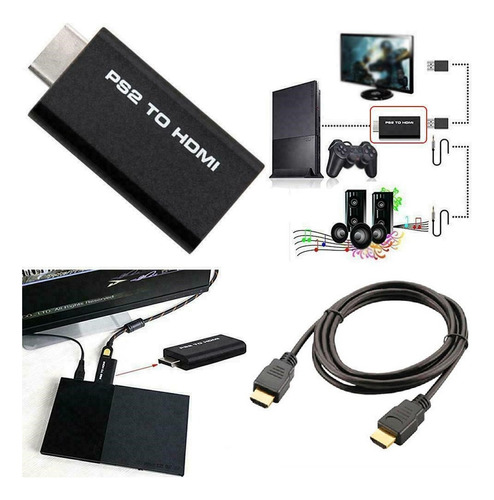 Adaptador Hdmi Para Playstation 2,ps3 720/1080p + Cabo Hdmi