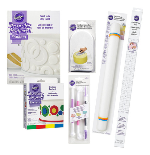 Wilton 2104 3901 deluxe Decoración De Con Fondant Set, 6 pie