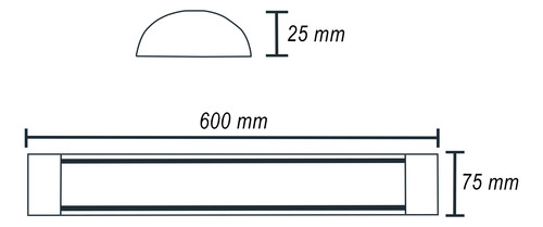 Kit 4 Luminarias Led Sobrepor Linear 18w 6500k Bivolt 60cm