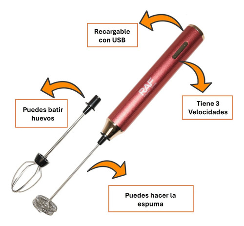 Mini Batidor Revolvedor De Café Y Espuma Leche Recargable