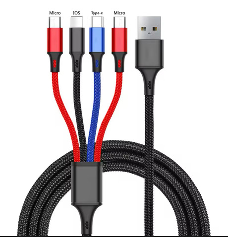 Cable 4 En 1 Con Entradas I C Y 2mic Usb Compatible iPhone,