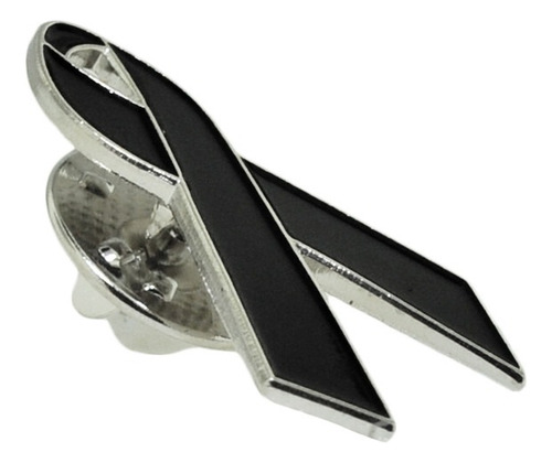 Pin Metálico Listón Negro Luto 10 Pzs Pin Moño Negro