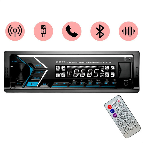 Estéreo Auto Desmontable Bluetooth Carga Móvil Radio Fm Usb
