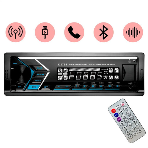 Imagen 1 de 6 de Estéreo Auto Desmontable Bluetooth Carga Móvil Radio Fm Usb