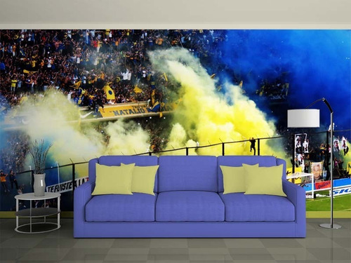 Vinilo Decorativo Para Pared Fotomural Boca Juniors 150x245 Azul