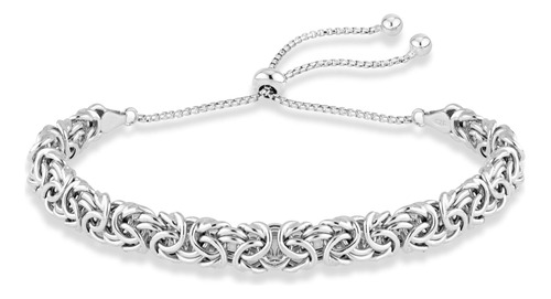 Miabella Pulsera De Bolo Bizantina De Plata De Ley 925 Itali