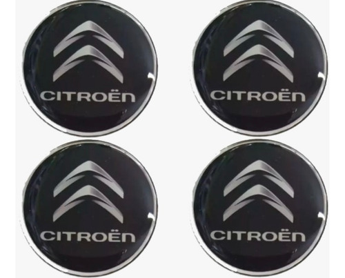 Kit X4 Logos Calco Adhesivo Para Centro Llanta Citroen 60mm