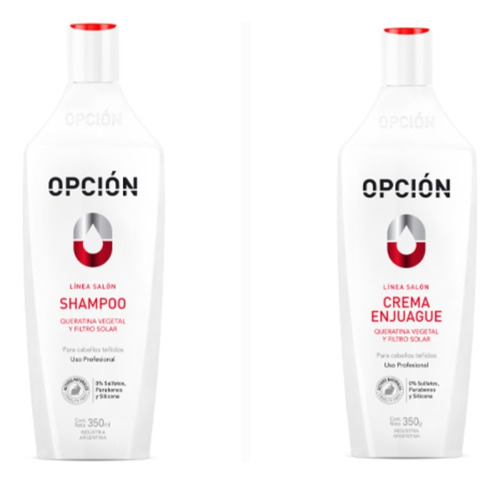Shampoo Y Crema Enjuague Opcion Queratina Vegetal X 350 
