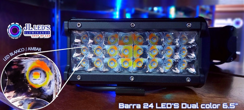 Barra Led T/ Dually 6.5 Pulgadas Dual Color 72 Watts (par).