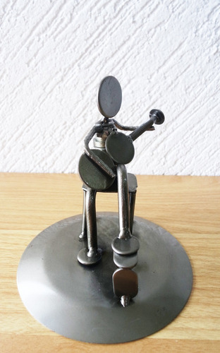 Figura De Guitarrista Sentado/ Escultura/ Músico/ Decoración