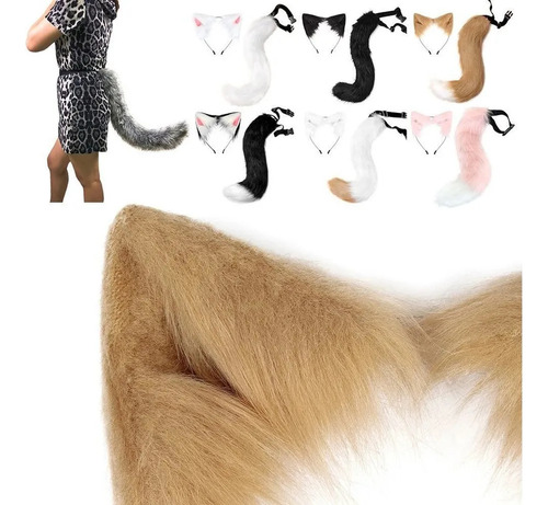 Diadema De Tela Con Forma De Cola De Zorro Y Orejas De Gato