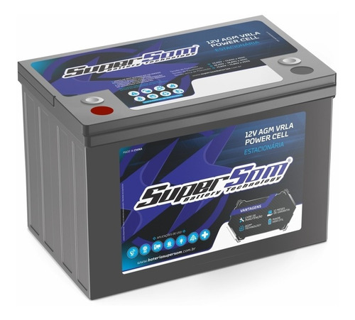 Bateria Gel 120ah Super Som Estacionária Agm Vrla Nova 12v