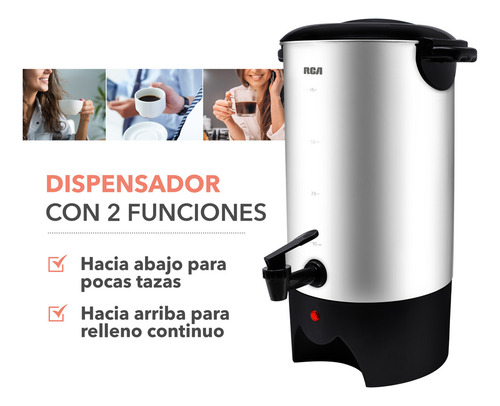 Rca Cafetera De Acero Inoxidable De 40 Tazas Gris