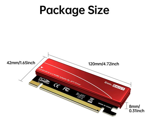 Adaptador M.2 Nvme A Pcie 4.0 X16 Disipador Aluminio