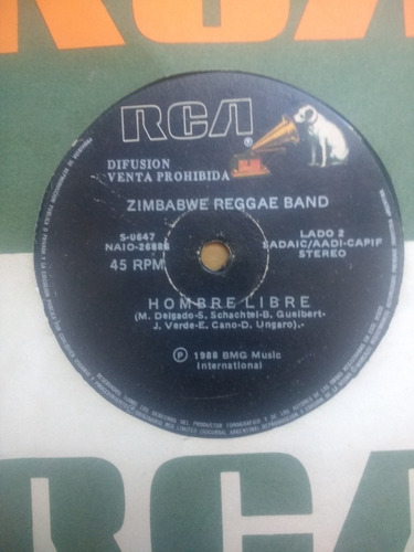 Zimbabwe Reggae Band  Hombre Libre Disco Vinilo Simple 7 