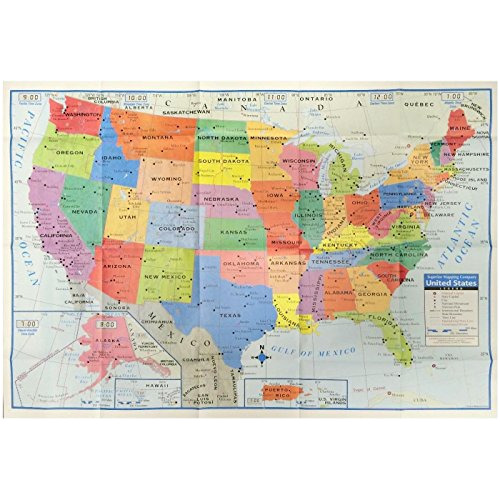 Mapa De Pared De Estados Unidos Hj84345 Póster De Ee. ...
