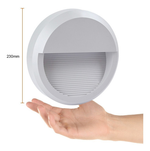 Imagen 6 de 7 de Lámpara Para Muro Redonda Exterior 9,5w Luz Cálida