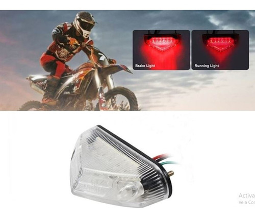 Foco Led Trasero De Freno Y Paso Para Motos Sin Instalacion