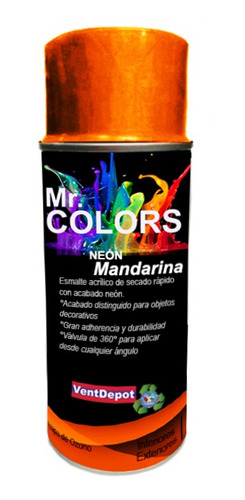 Spray Pintura Acabado Fosforescen, Mxneo-006, Mandarina, Ne